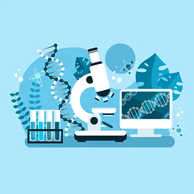 Futuristic laboratory with advanced technology for clinical research in 2025