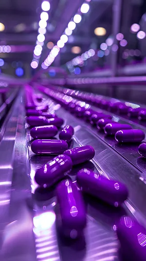 Conveyor belt and automated packaging line in a pharmaceutical facility