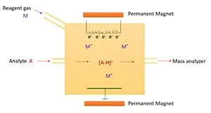 Atmospheric pressure chemical ionization (APCI) schematic