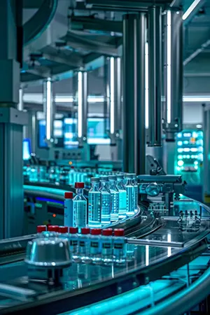 Automated filling machines with human supervisor in the background