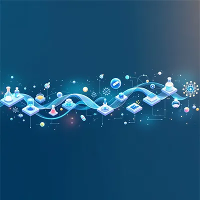 Illustration of AI algorithms analyzing biological data