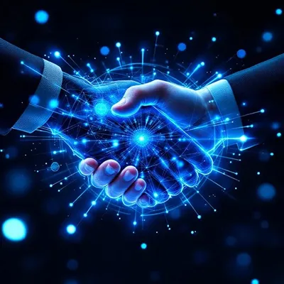 Handshake representing a strategic alliance in pharma