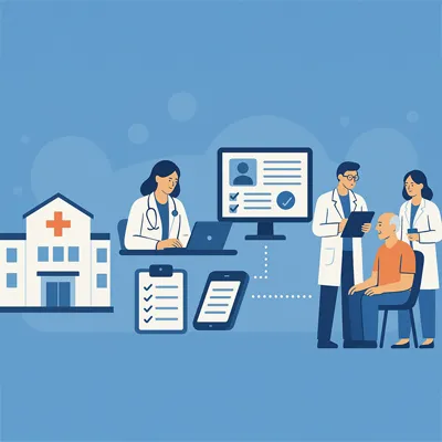 Team managing clinical trial operations at a research site