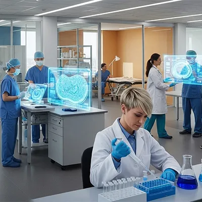 Biopharmaceutical team discussing outsourcing strategies